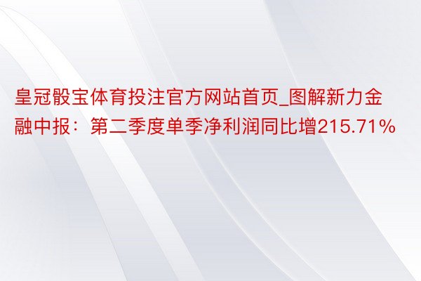 皇冠骰宝体育投注官方网站首页_图解新力金融中报：第二季度单季净利润同比增215.71%