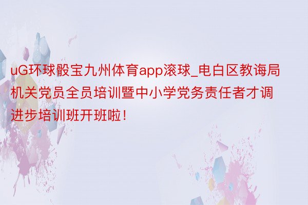 uG环球骰宝九州体育app滚球_电白区教诲局机关党员全员培训暨中小学党务责任者才调进步培训班开班啦！